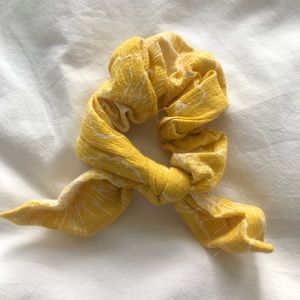 Yellow floral scrunchie